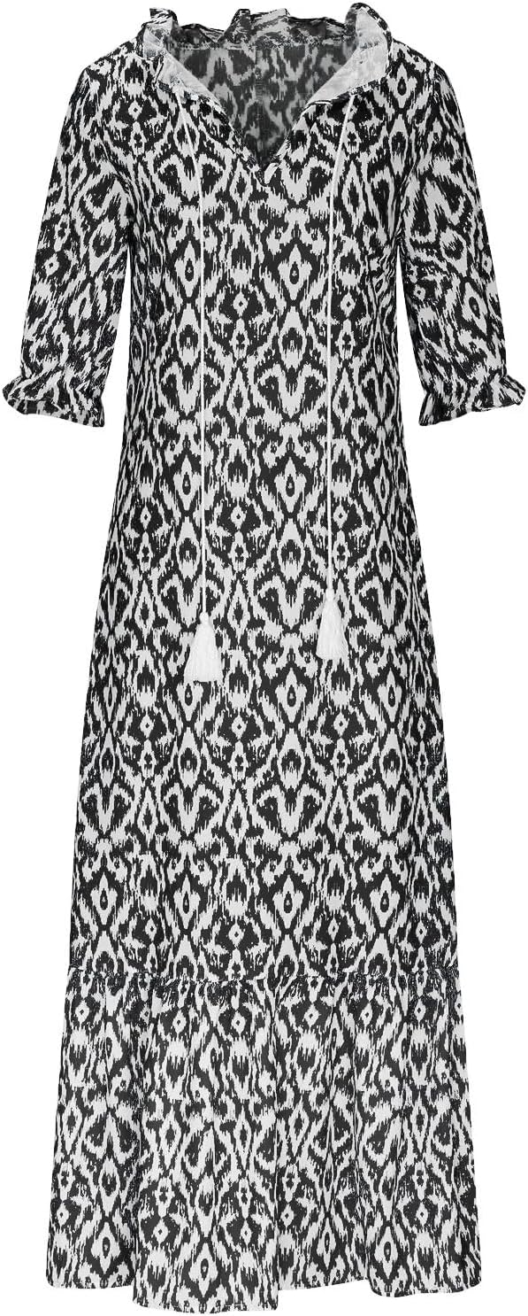 Generic Women’s Boho V-Neck Maxi Dress