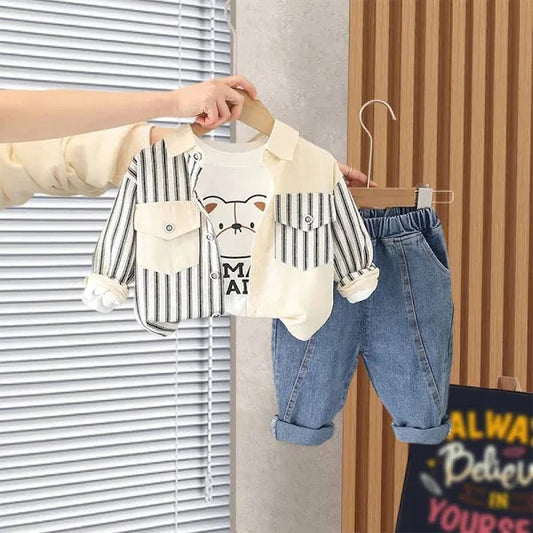 Boy's T-shirt & Shirt with Trouser