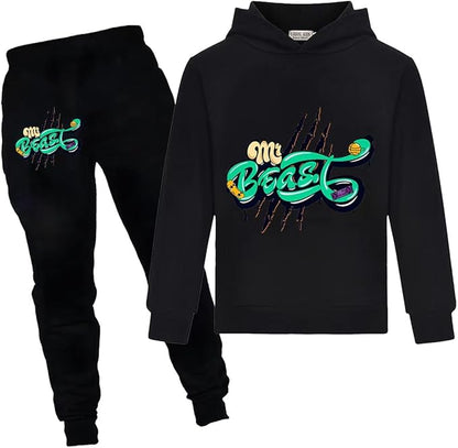 LaughZuaia Boys' Lightning Cat Youtuber Hoodie & Jogger Set