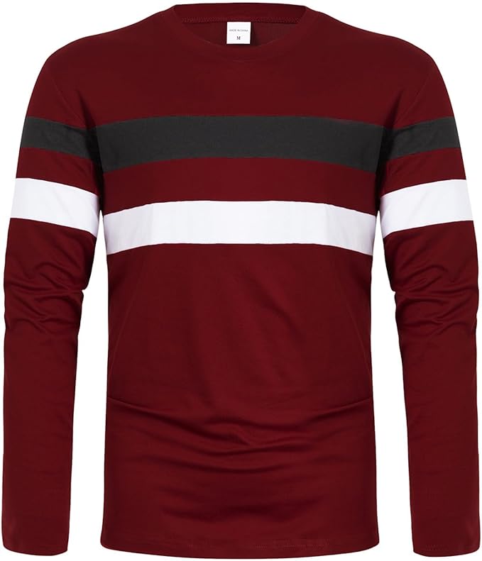 Men’s Long Sleeve Striped Crewneck Tee