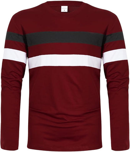 Men’s Long Sleeve Striped Crewneck Tee