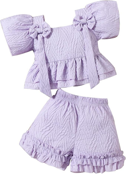 Toddler Girls’ Puff Sleeve Top & Shorts Set