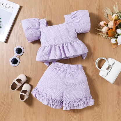 Toddler Girls’ Puff Sleeve Top & Shorts Set