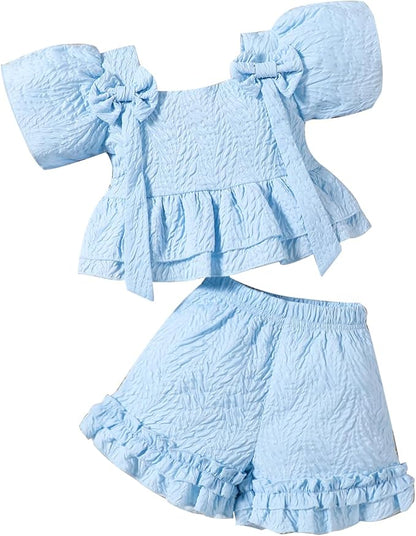 Toddler Girls’ Puff Sleeve Top & Shorts Set