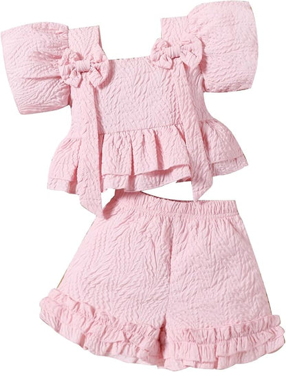 Toddler Girls’ Puff Sleeve Top & Shorts Set