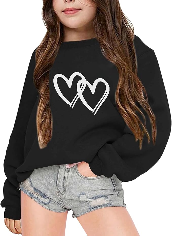 Girls Oversized Printed Sweatshirt