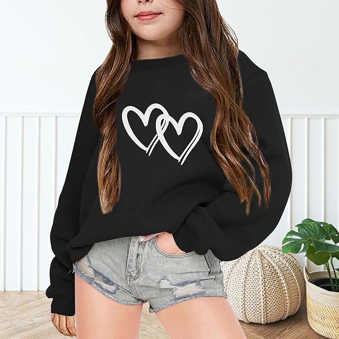 Girls Oversized Printed Sweatshirt