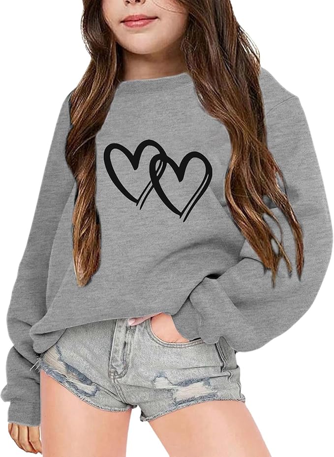 Girls Oversized Printed Sweatshirt
