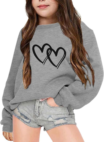 Girls Oversized Printed Sweatshirt
