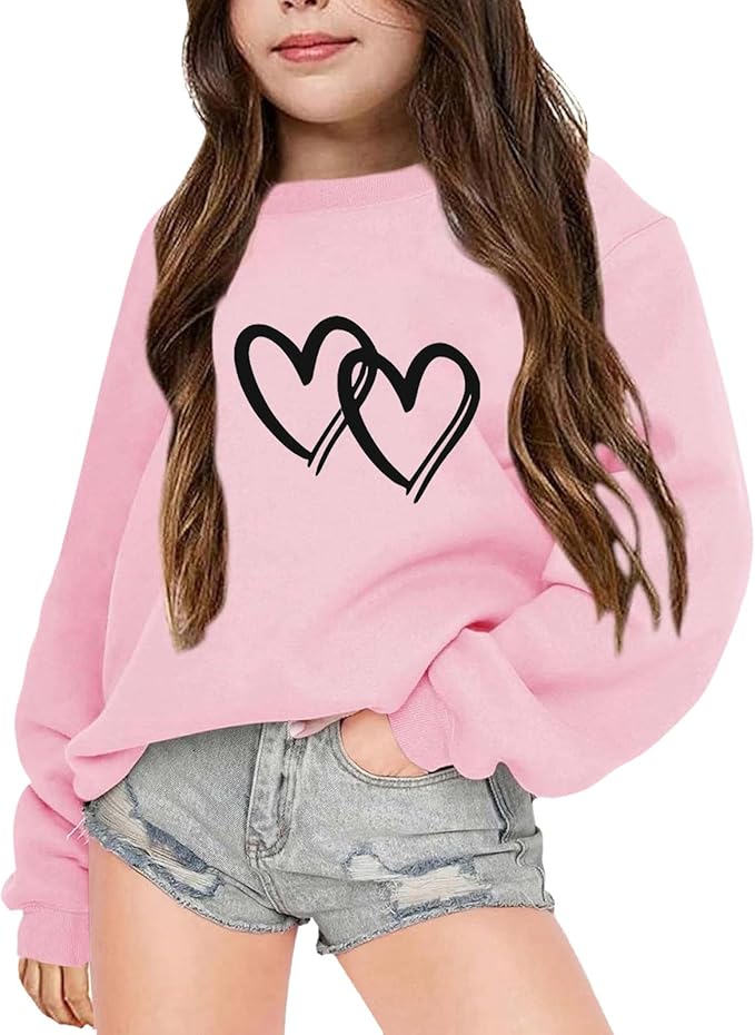 Girls Oversized Printed Sweatshirt