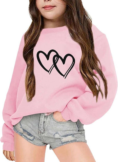 Girls Oversized Printed Sweatshirt