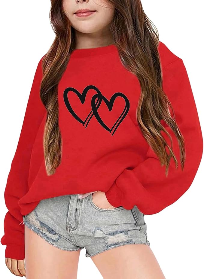 Girls Oversized Printed Sweatshirt