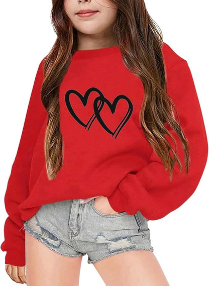 Girls Oversized Printed Sweatshirt