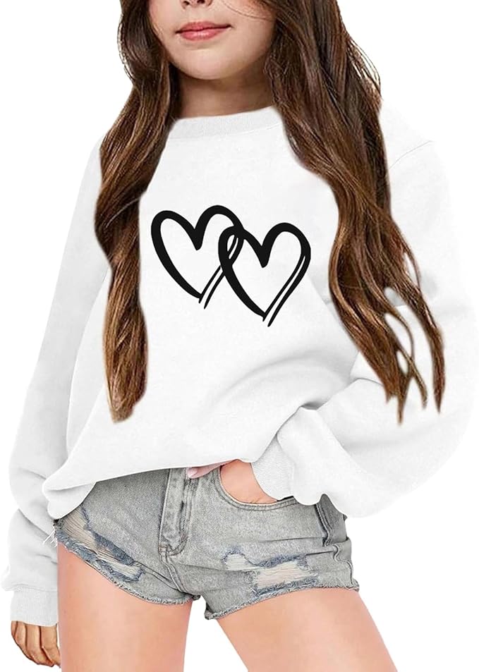 Girls Oversized Printed Sweatshirt