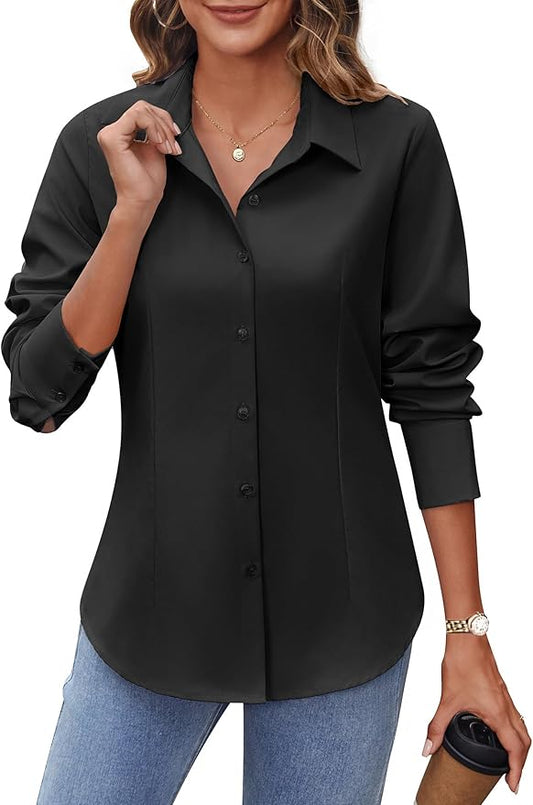 Hotouch Women’s Slim Fit Button-Down Shirt