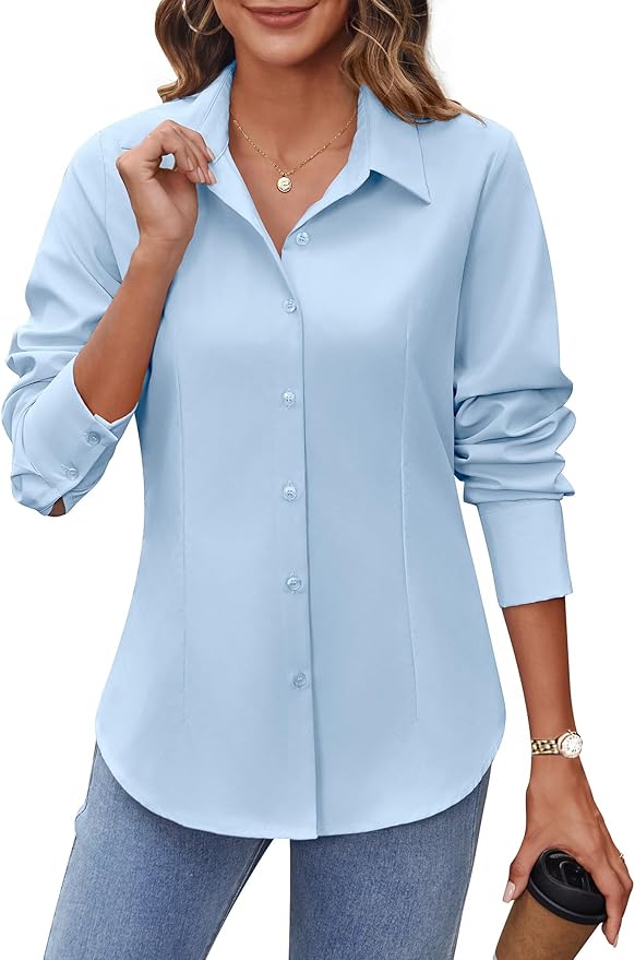 Hotouch Women’s Slim Fit Button-Down Shirt