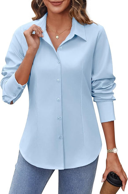 Hotouch Women’s Slim Fit Button-Down Shirt