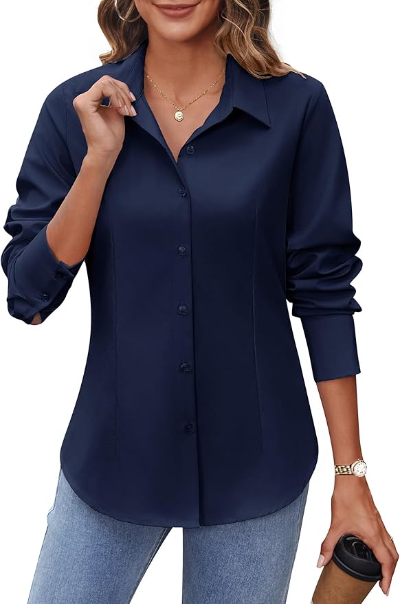Hotouch Women’s Slim Fit Button-Down Shirt