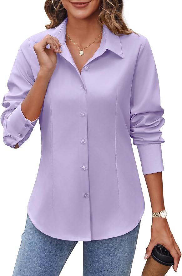 Hotouch Women’s Slim Fit Button-Down Shirt