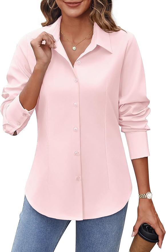 Hotouch Women’s Slim Fit Button-Down Shirt