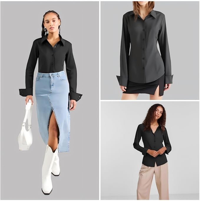 Hotouch Women’s Slim Fit Button-Down Shirt
