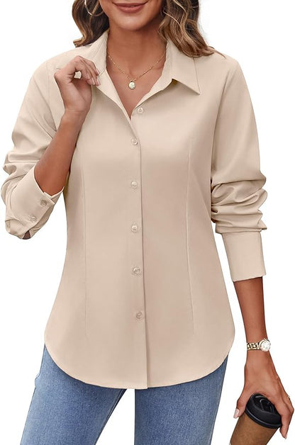 Hotouch Women’s Slim Fit Button-Down Shirt