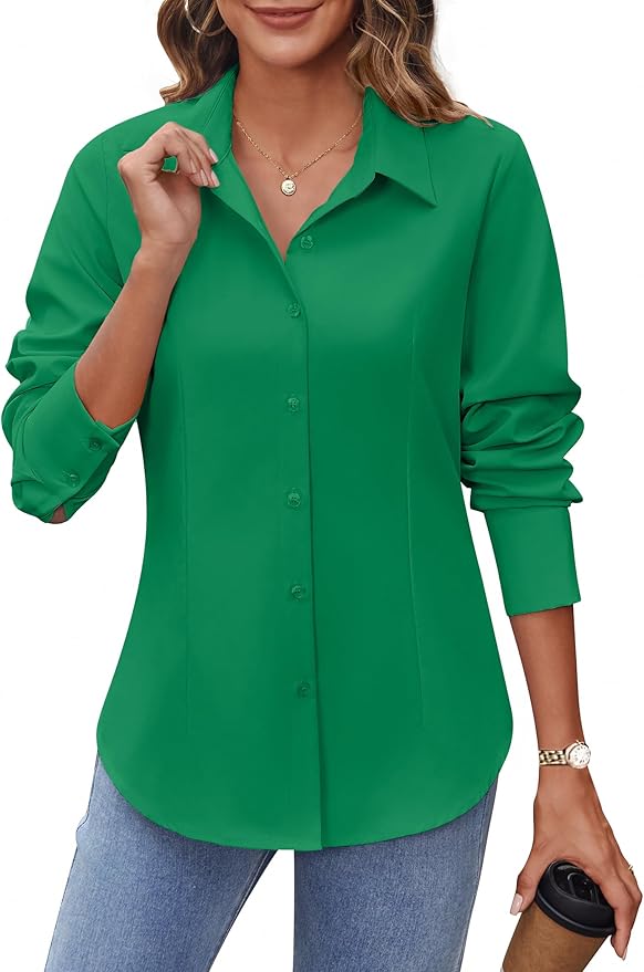Hotouch Women’s Slim Fit Button-Down Shirt