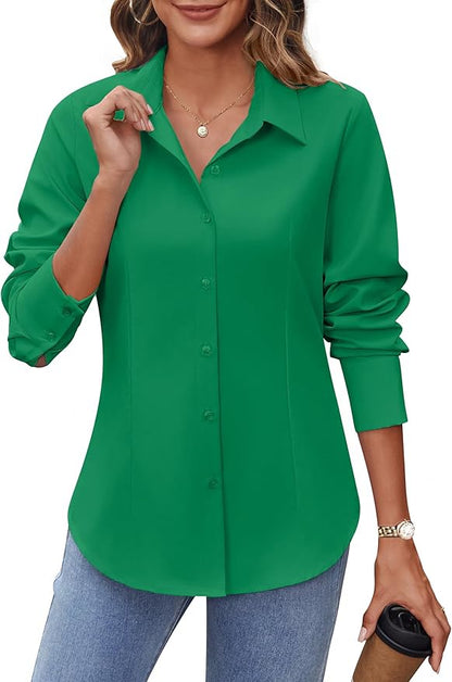 Hotouch Women’s Slim Fit Button-Down Shirt