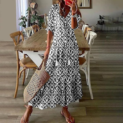Generic Women’s Boho V-Neck Maxi Dress