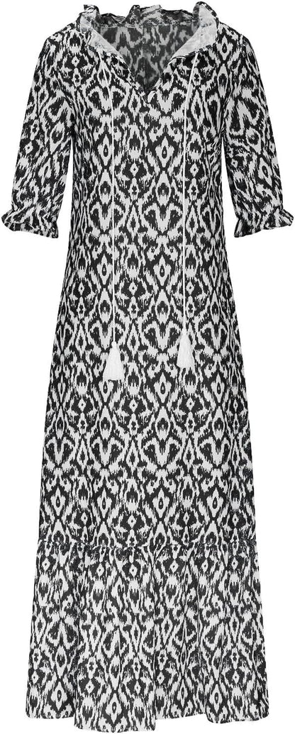 Generic Women’s Boho V-Neck Maxi Dress